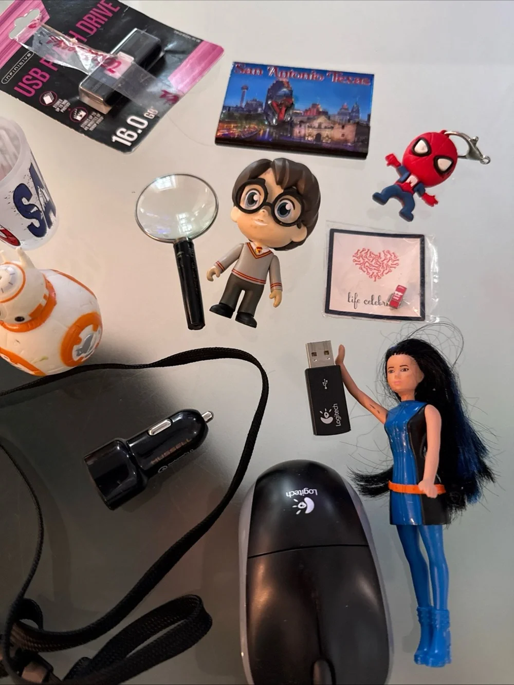 action figures, Keychain, Electronics Lot